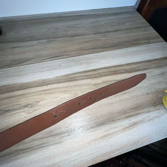 Lejon Dress Belt Mens 46 Beveled Edge Genuine Leather Brown 25702 Workwear - Picture 8 of 9